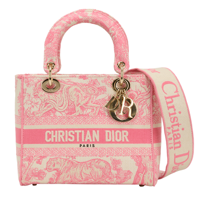 Medium Toile de Jouy Lady D-Lite, &pound;1,800, Handbags, Pink, Canvas, Front view